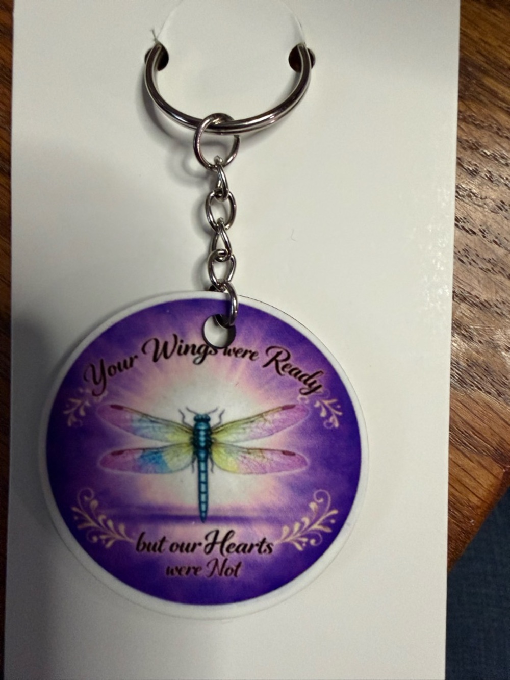 Your Wings Were Ready Memorial Dragonfly Keychain